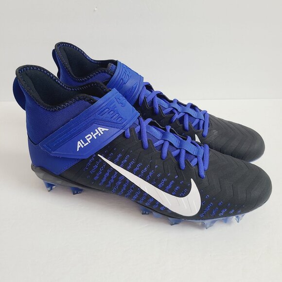Nike Alpha Menace Pro 2 Mid Football Cleats BV3945-400 Size 13 Black Blue main image 4